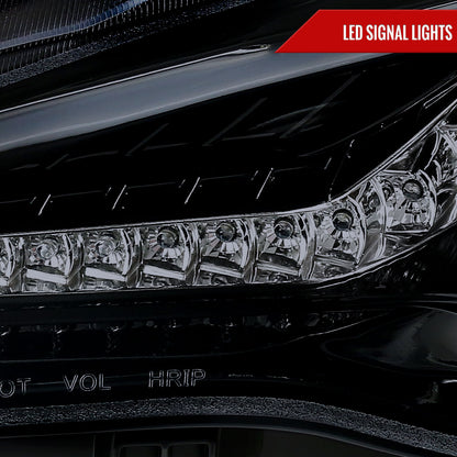 2012-2017 Toyota 86/ Scion FRS LED Bar Projector Headlights w/ LED Turn Signal Lights (Glossy Black Housing/Smoked Lens)