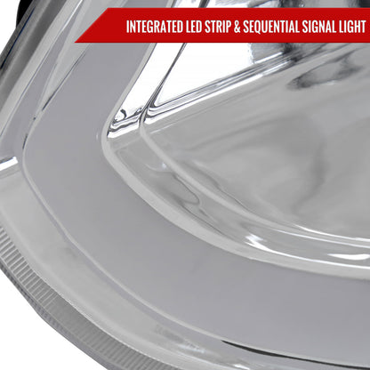 2003-2007 Infiniti G35 Coupe LED Bar Projector Headlights w/ Sequential Turn Signals (Chrome Housing/Clear Lens)