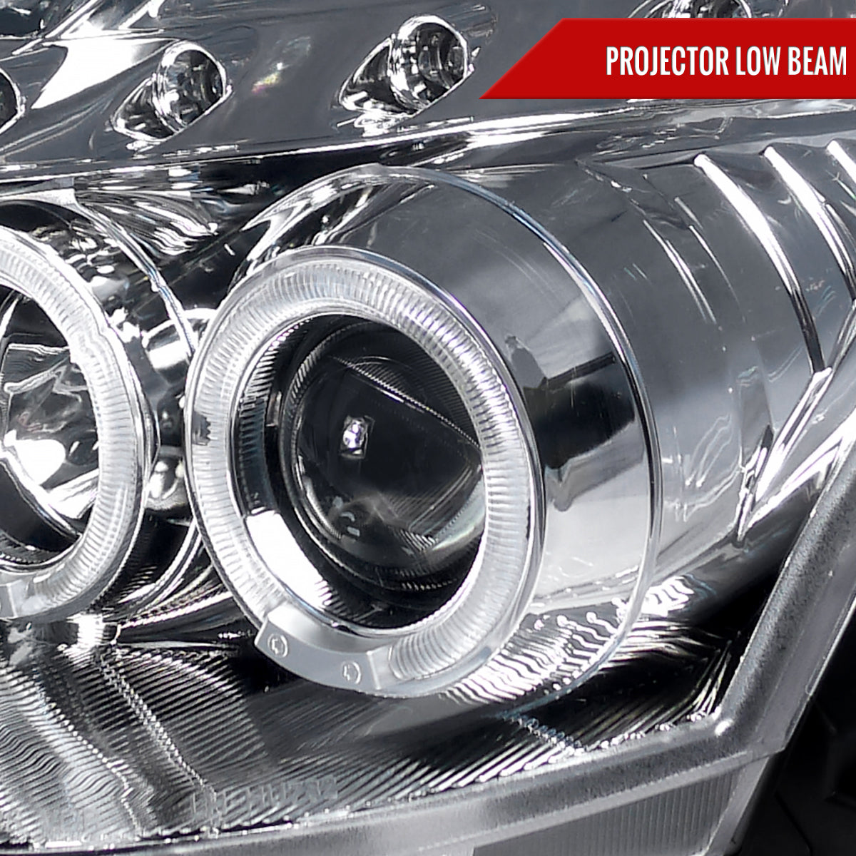 2003-2007 Infiniti G35 Coupe Dual Halo Projector Headlights (Chrome Housing/Clear Lens)