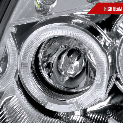 2003-2007 Infiniti G35 Coupe Dual Halo Projector Headlights (Chrome Housing/Clear Lens)