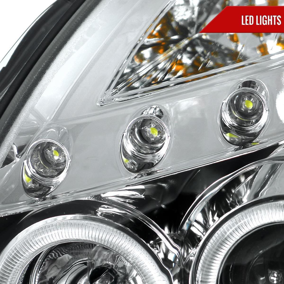 2003-2007 Infiniti G35 Coupe Dual Halo Projector Headlights (Chrome Housing/Clear Lens)
