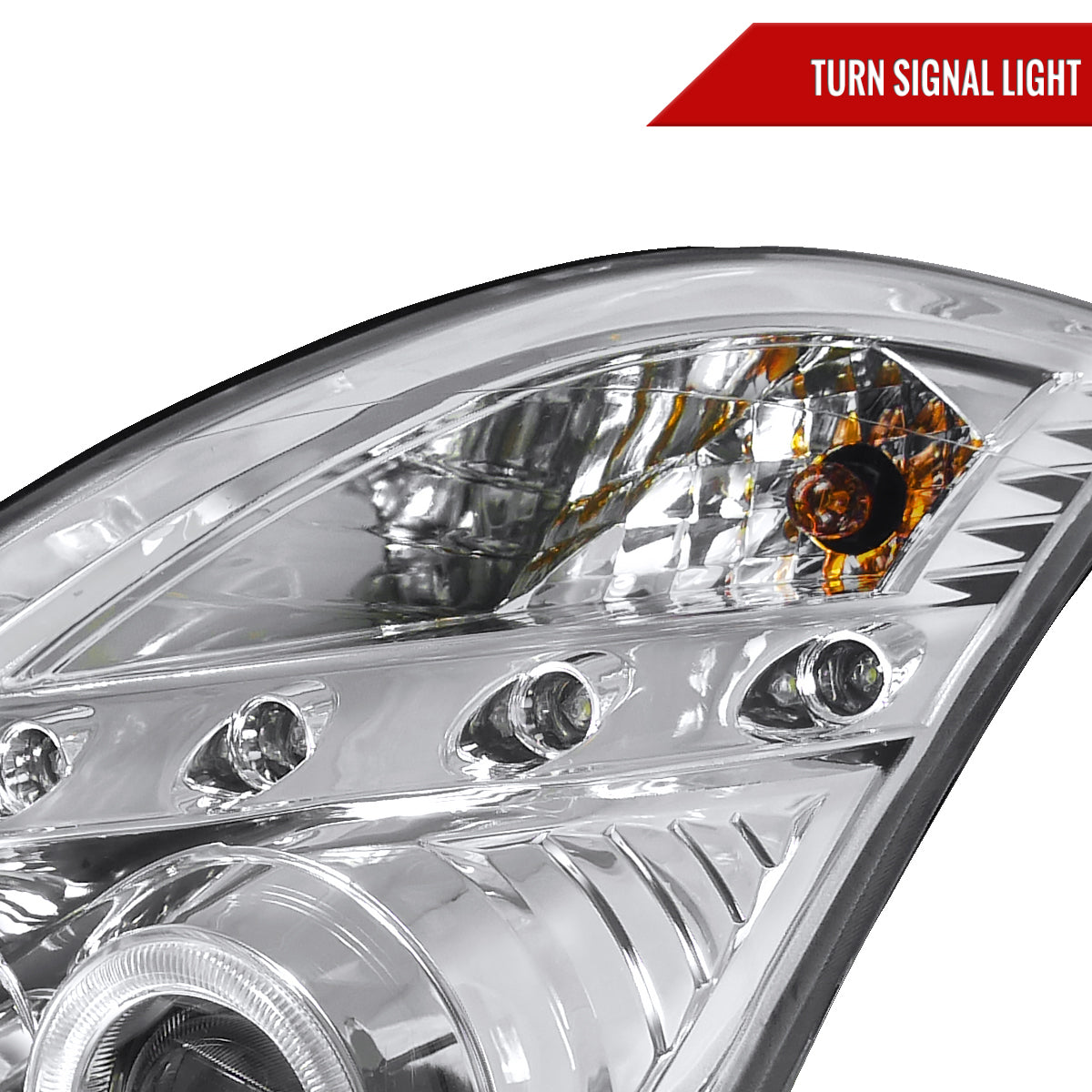 2003-2007 Infiniti G35 Coupe Dual Halo Projector Headlights (Chrome Housing/Clear Lens)