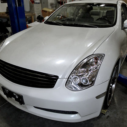 2003-2007 Infiniti G35 Coupe Dual Halo Projector Headlights (Chrome Housing/Clear Lens)
