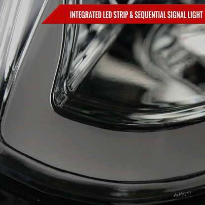 2003-2007 Infiniti G35 Coupe LED Bar Projector Headlights w/ Sequential Turn Signals (Chrome Housing/Smoked Lens)