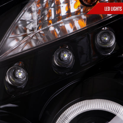 2003-2007 Infiniti G35 Coupe Dual Halo Projector Headlights (Glossy Black Housing/Smoked Lens)
