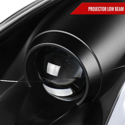 2003-2007 Infiniti G35 Coupe LED Bar Projector Headlights w/ Sequential Turn Signals (Matte Black Housing/Clear Lens)