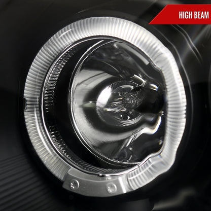 2003-2007 Infiniti G35 Coupe Dual Halo Projector Headlights (Matte Black Housing/Clear Lens)