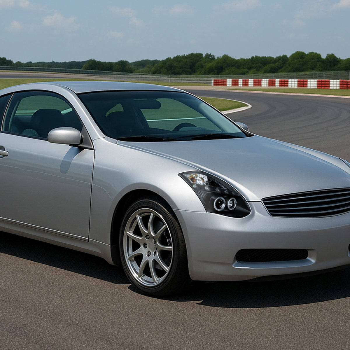 2003-2007 Infiniti G35 Coupe Dual Halo Projector Headlights (Matte Black Housing/Clear Lens)