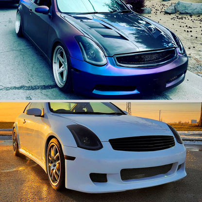 2003-2007 Infiniti G35 Coupe LED Bar Projector Headlights w/ Sequential Turn Signals (Black Housing/Smoked Lens)