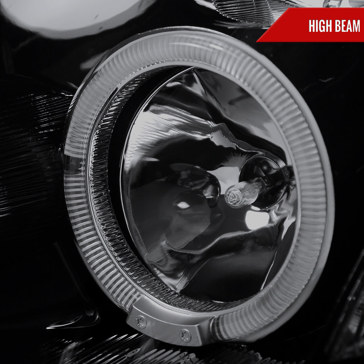 2005-2006 Infiniti G35 Sedan Halo Projector Headlights w/ SMD LED Light Strip (Glossy Black Housing/Smoked Lens)