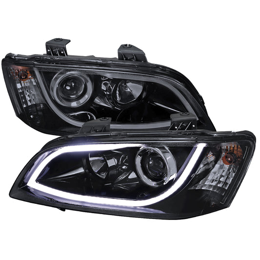 2008-2009 Pontiac G8 LED Bar Projector Headlights (Glossy Black Housing/Smoked Lens)