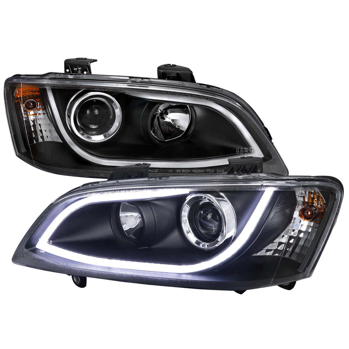 2008-2009 Pontiac G8 LED Bar Projector Headlights (Matte Black Housing/Clear Lens)