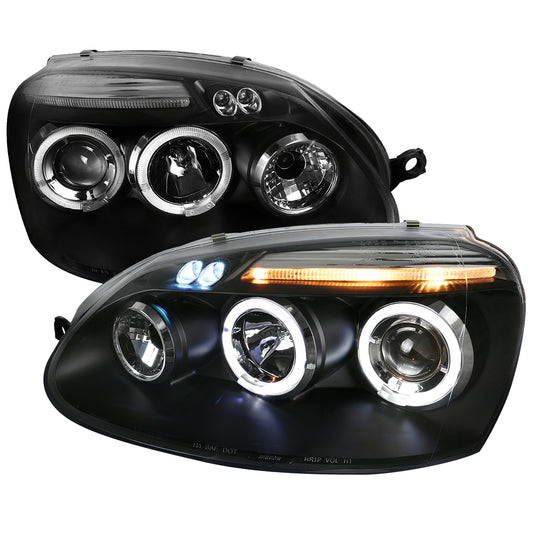 2006-2008 Volkswagen Golf Rabbit/ 2006-2010 Jetta Dual Halo Projector Headlights (Matte Black Housing/Smoked Lens)