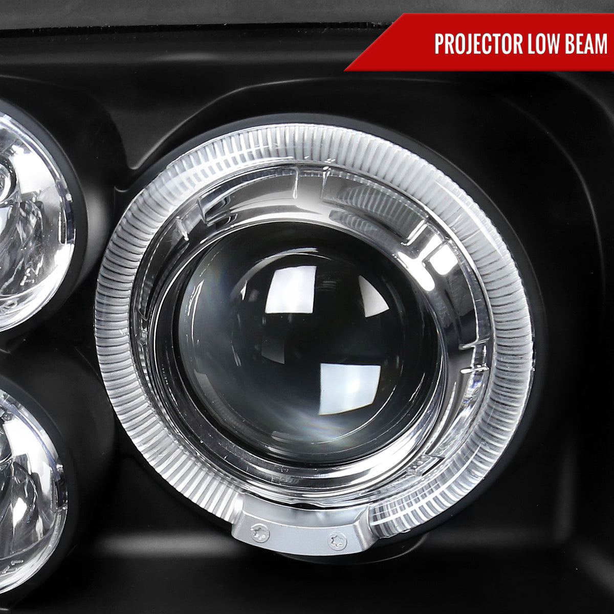 1993-1998 Volkswagen Golf Mk3/Cabrio Dual Halo Projector Headlights (Matte Black Housing/Clear Lens)