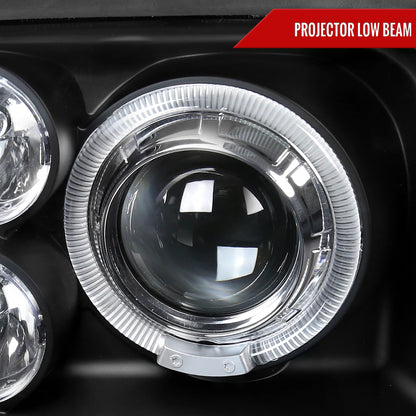 1993-1998 Volkswagen Golf Mk3/Cabrio Dual Halo Projector Headlights (Matte Black Housing/Clear Lens)