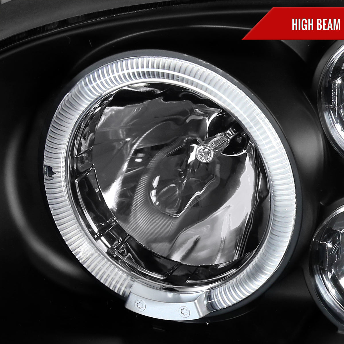 1993-1998 Volkswagen Golf Mk3/Cabrio Dual Halo Projector Headlights (Matte Black Housing/Clear Lens)