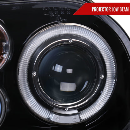 1999-2006 Volkswagen Golf Mk4 GTI/R32 Cabrio Dual Halo Projector Headlights (Glossy Black Housing/Smoked Lens)