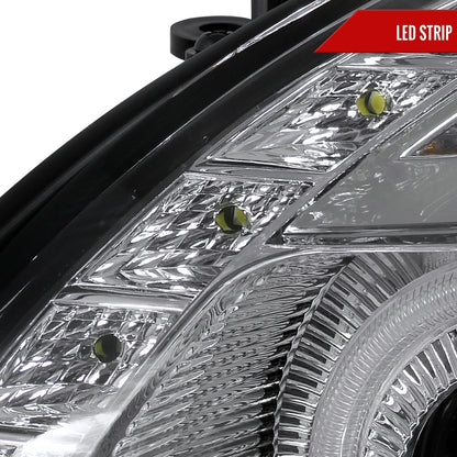 1998-2005 Lexus GS300/GS400/GS430 Halo Projector Headlights w/ SMD LED Light Strip (Chrome Housing/Clear Lens)