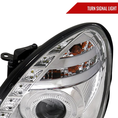 1998-2005 Lexus GS300/GS400/GS430 Halo Projector Headlights w/ SMD LED Light Strip (Chrome Housing/Clear Lens)