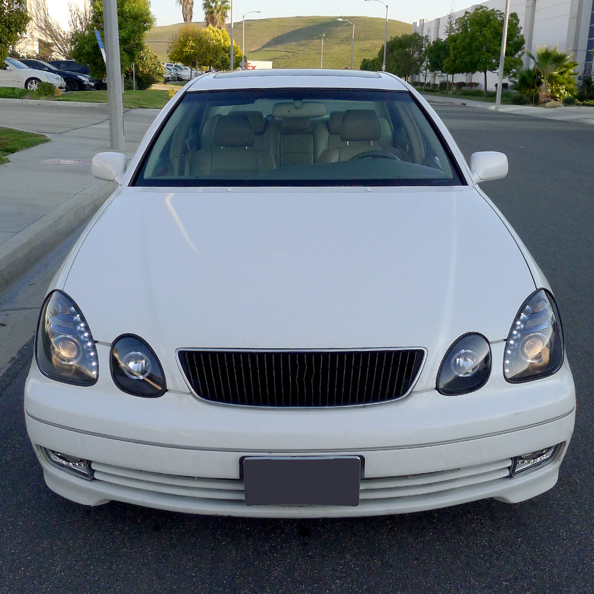 1998-2005 Lexus GS300/GS400/GS430 Halo Projector Headlights w/ SMD LED Light Strip (Matte Black Housing/Clear Lens)