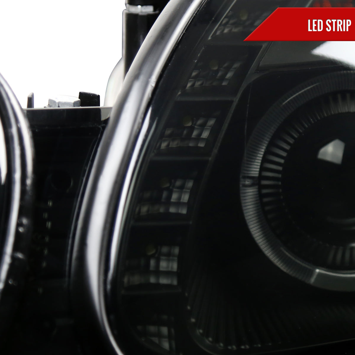 1998-2005 Lexus GS300/GS400/GS430 Halo Projector Headlights w/ SMD LED Light Strip (Black Housing/Smoked Lens)