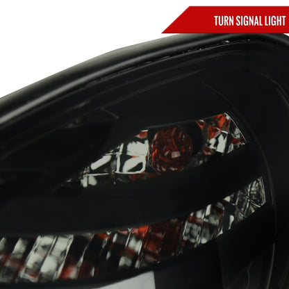 1998-2005 Lexus GS300/GS400/GS430 Halo Projector Headlights w/ SMD LED Light Strip (Black Housing/Smoked Lens)