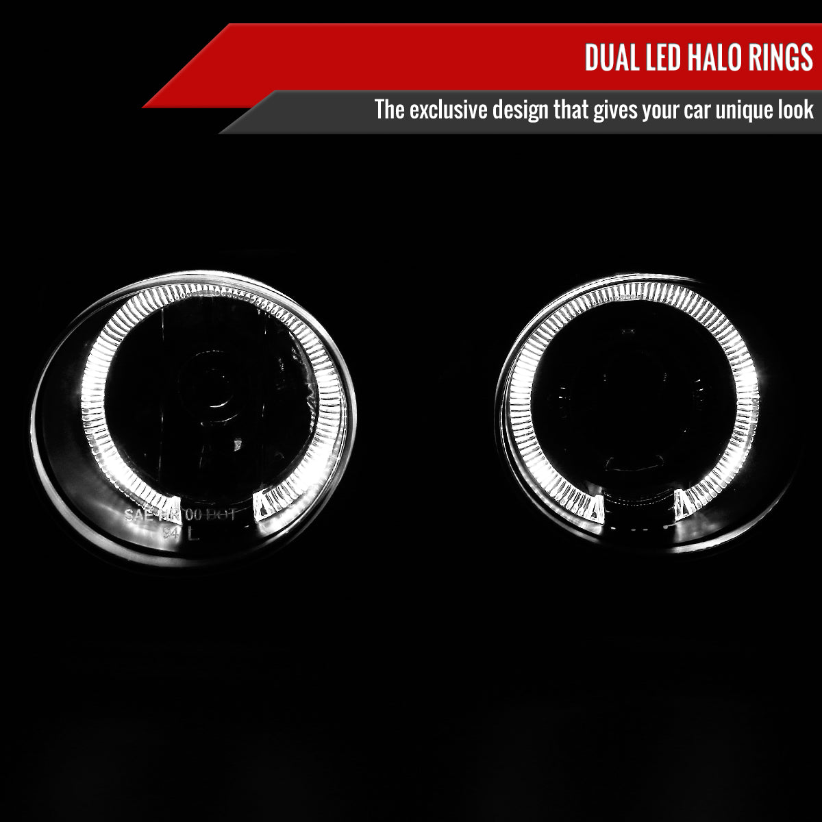 1994-1997 Acura Integra 3DR/4DR Dual Halo Projector Headlights (Matte Black Housing/Clear Lens)