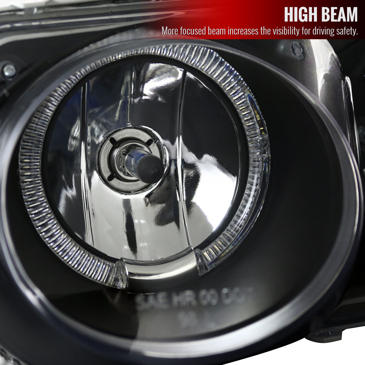 1998-2001 Acura Integra 3DR/4DR Dual Halo Projector Headlights (Matte Black Housing/Clear Lens)