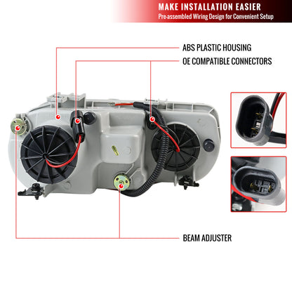 1998-2001 Acura Integra 3DR/4DR Dual Halo Projector Headlights (Matte Black Housing/Clear Lens)