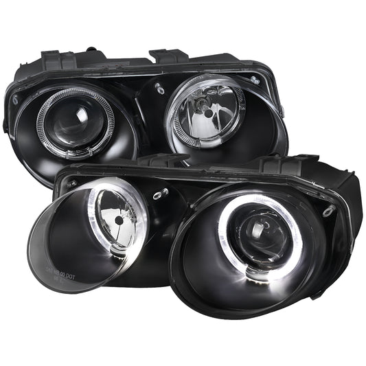 1998-2001 Acura Integra 3DR/4DR Dual Halo Projector Headlights (Matte Black Housing/Clear Lens)