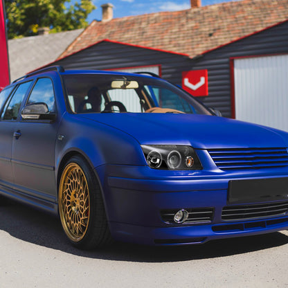 1999-2005 Volkswagen Jetta/Bora Mk4 Dual Halo Projector Headlights w/ LED Light Strip (Matte Black Housing/Clear Lens)