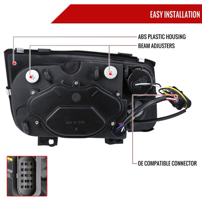 1999-2005 Volkswagen Jetta/Bora Mk4 Dual Halo Projector Headlights w/ LED Light Strip (Black Housing/Smoked Lens)