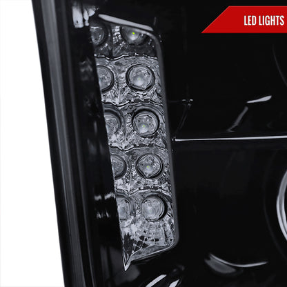 2005-2009 Ford Mustang Halo Projector Headlights w/ LED Light Strip (Glossy Black Housing/Smoked Lens)