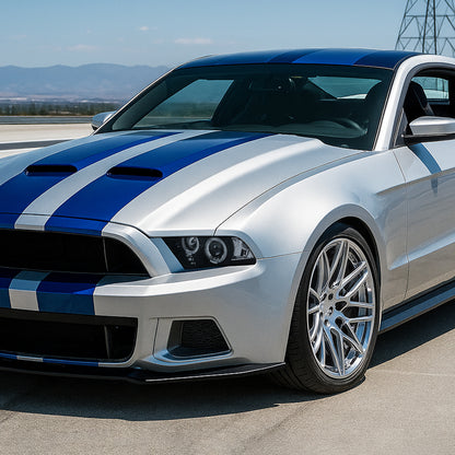 2010-2014 Ford Mustang Dual Halo Projector Headlights (Glossy Black Housing/Smoked Lens)