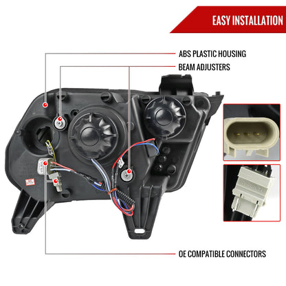 2010-2014 Ford Mustang LED Bar Projector Headlights w/ Sequential Turn Signals (Glossy Black Housing/Smoked Lens)
