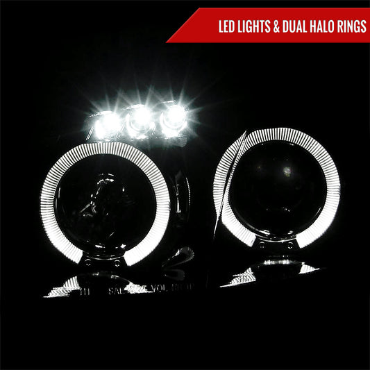 2001-2005 Mazda Miata MX-5 Dual Halo Projector Headlights (Glossy Black Housing/Smoked Lens)