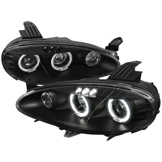 2001-2005 Mazda Miata MX-5 Dual Halo Projector Headlights (Matte Black Housing/Clear Lens)