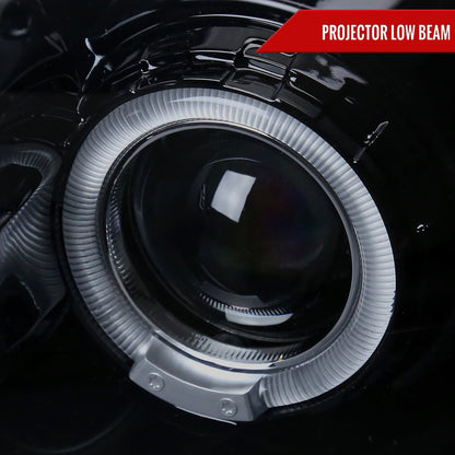 2000-2002 Dodge Plymouth Neon Dual Halo Projector Headlights (Glossy Black Housing/Smoked Lens)