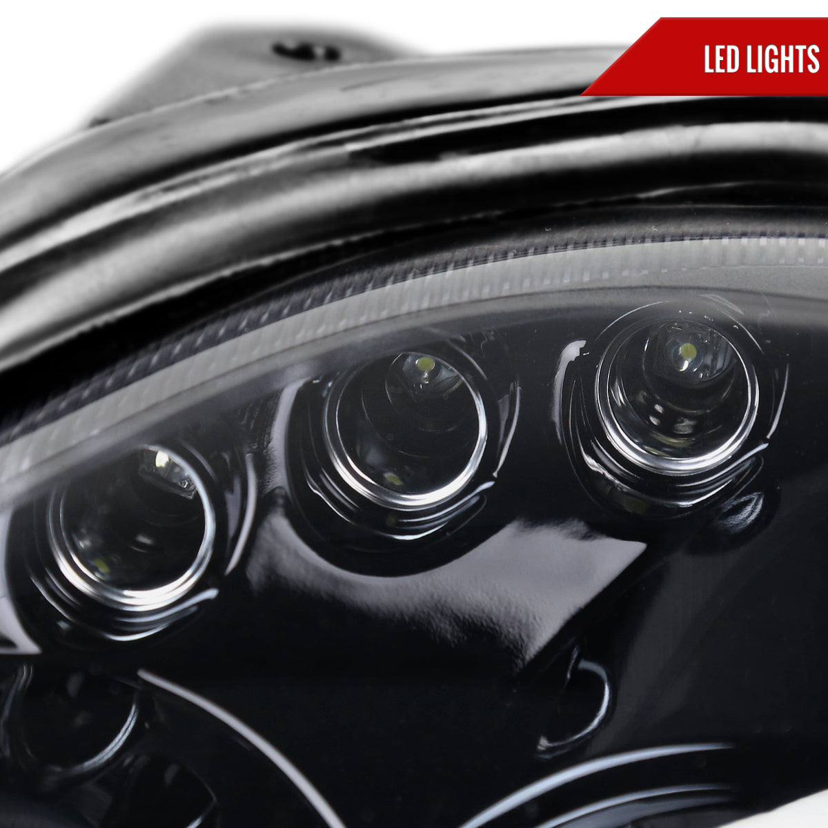 2000-2002 Dodge Plymouth Neon Dual Halo Projector Headlights (Glossy Black Housing/Smoked Lens)