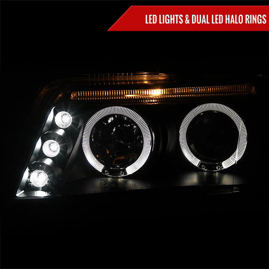 2001-2005 Volkswagen Passat Dual Halo Projector Headlights (Matte Black Housing/Clear Lens)