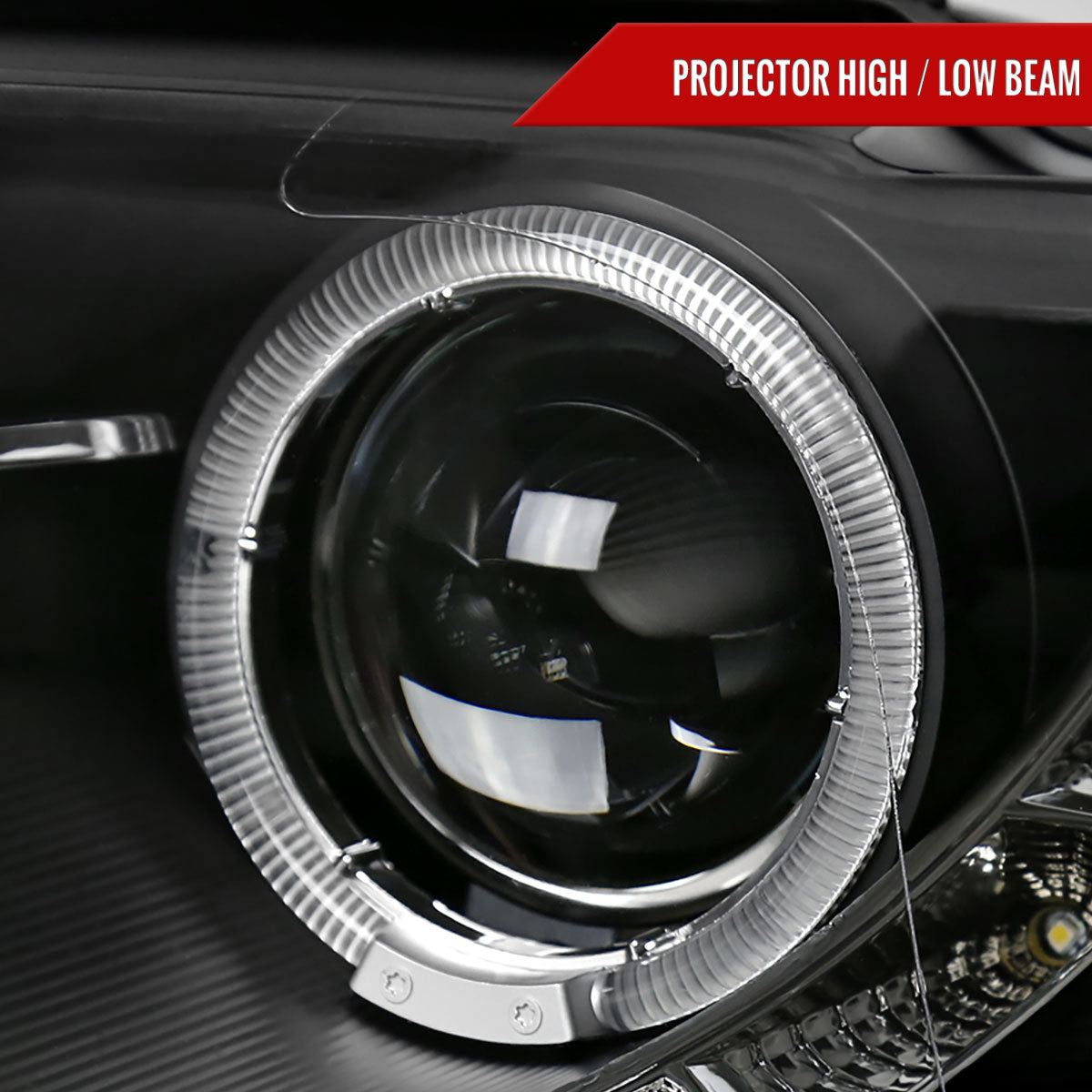 2006-2010 Volkswagen Passat Halo Projector Headlights w/ R8 Style LED Light Strip (Matte Black Housing/Clear Lens)