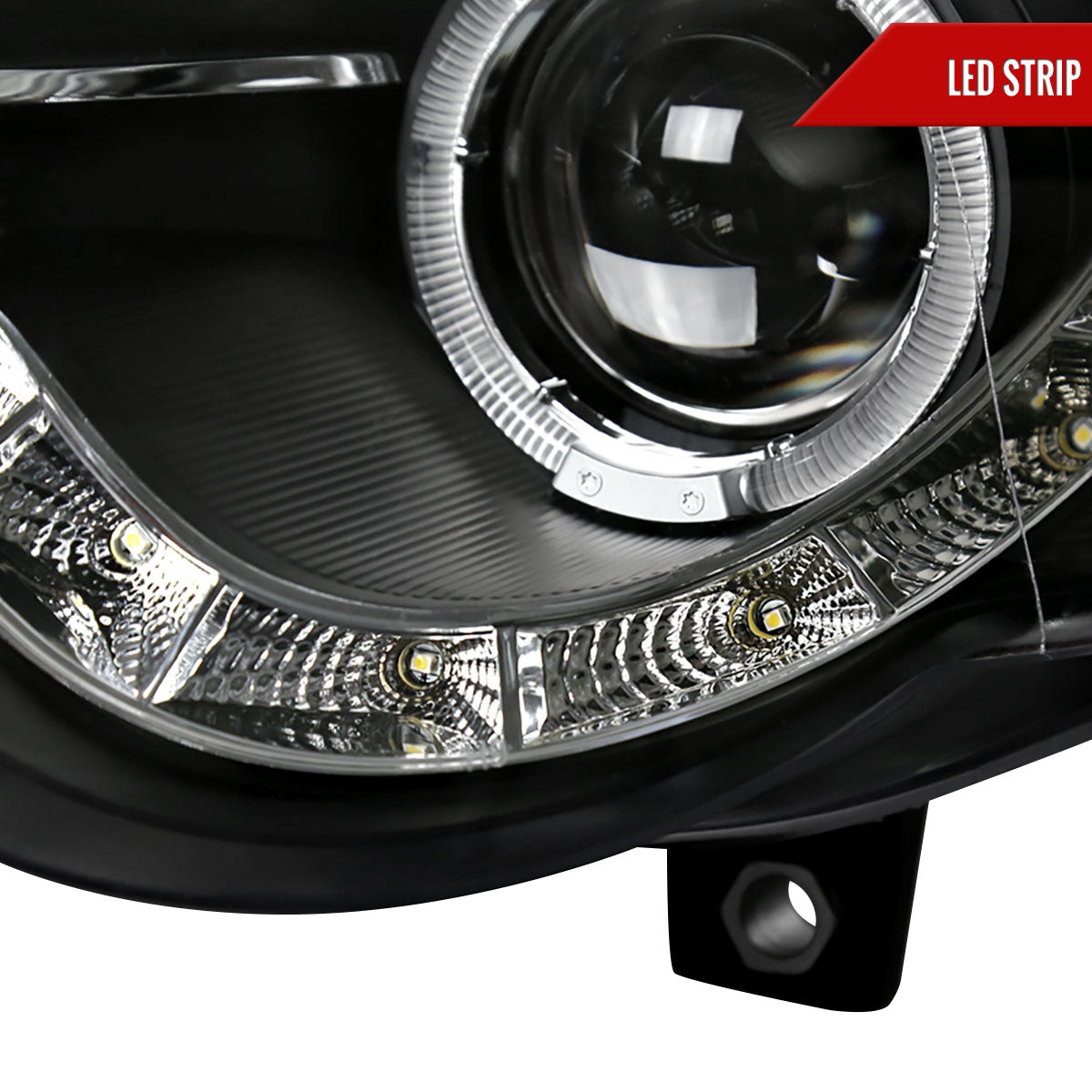 2006-2010 Volkswagen Passat Halo Projector Headlights w/ R8 Style LED Light Strip (Matte Black Housing/Clear Lens)