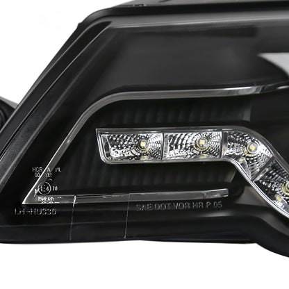 2006-2010 Volkswagen Passat Halo Projector Headlights w/ R8 Style LED Light Strip (Matte Black Housing/Clear Lens)