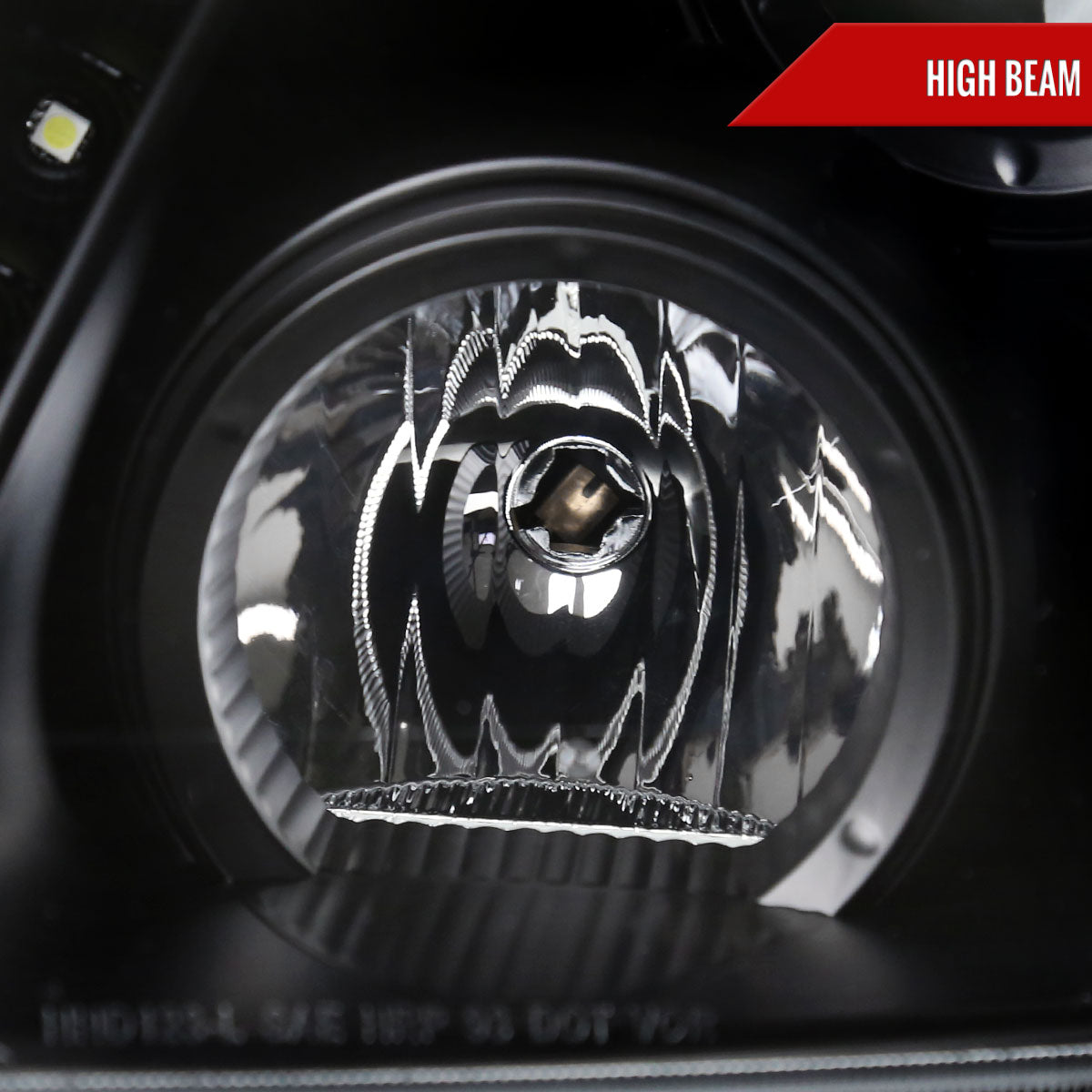 1997-2001 Honda Prelude Projector Headlights w/ SMD LED Light Strip (Matte Black Housing/Clear Lens)
