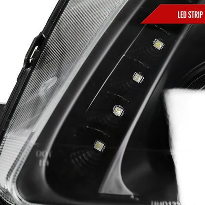 1997-2001 Honda Prelude Projector Headlights w/ SMD LED Light Strip (Matte Black Housing/Clear Lens)