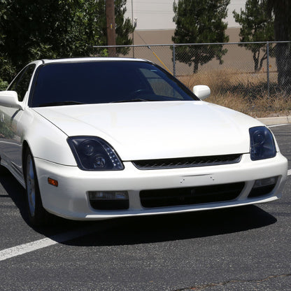 1997-2001 Honda Prelude Projector Headlights w/ SMD LED Light Strip (Matte Black Housing/Clear Lens)