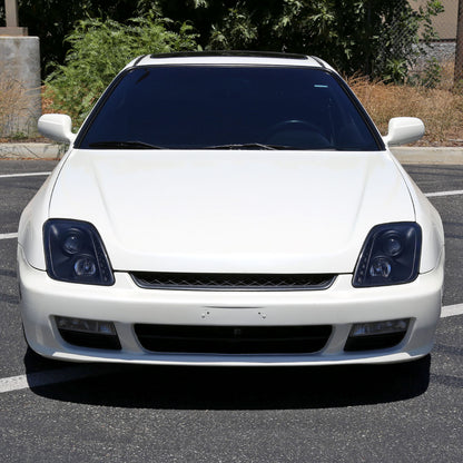 1997-2001 Honda Prelude Projector Headlights w/ SMD LED Light Strip (Matte Black Housing/Clear Lens)