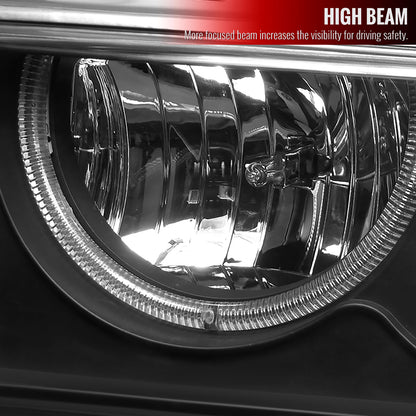 1998-2004 Chevrolet S10 Dual Halo Projector Headlights (Matte Black Housing/Clear Lens)
