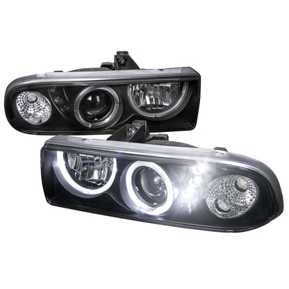 1998-2004 Chevrolet S10 Dual Halo Projector Headlights (Matte Black Housing/Clear Lens)
