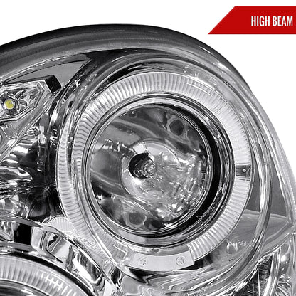 2002-2003 Subaru Impreza Dual Halo Bug Eye Projector Headlights (Chrome Housing/Clear Lens)